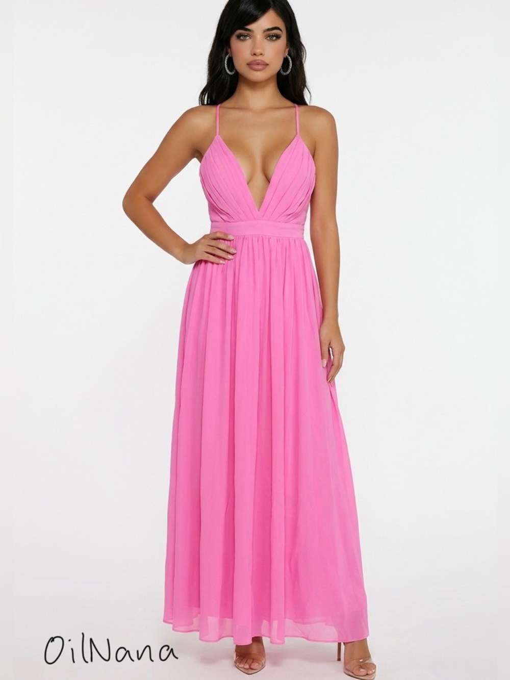 Meghan LA Prom dress bubblegum pink. Backless cross‎ cross straps size large new
